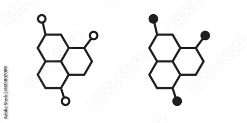 Molecule icon graphic doodle, sketch, outline drawing Vector illustration