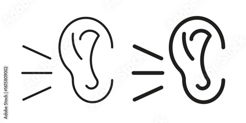 Listening icon graphic doodle, sketch, outline drawing Vector illustration