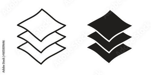 Layers icon graphic doodle, sketch, outline drawing Vector illustration