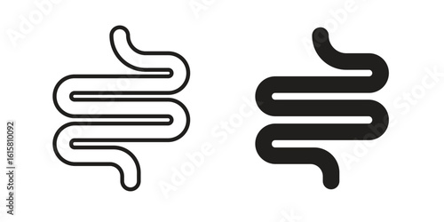 Intestine icon graphic doodle, sketch, outline drawing Vector illustration