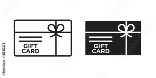 Gift card icon graphic doodle, sketch, outline drawing Vector illustration