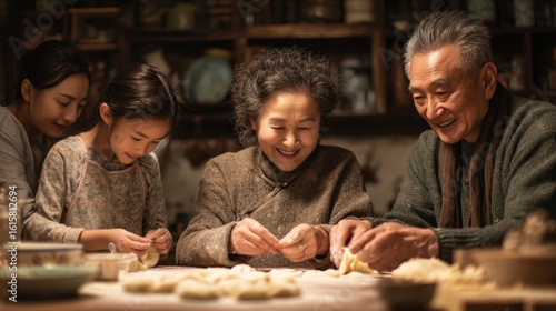 Family of four, including a grandfather