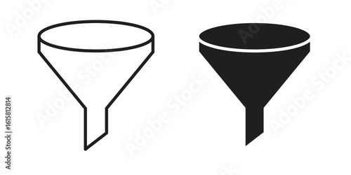 Funnel icon graphic doodle, sketch, outline drawing Vector illustration