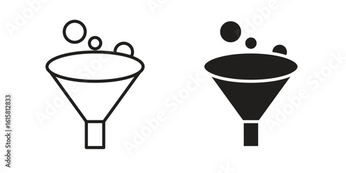 Funnel icon graphic doodle, sketch, outline drawing Vector illustration
