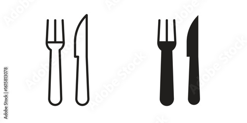 Fork and Knife icon graphic doodle, sketch, outline drawing Vector illustration