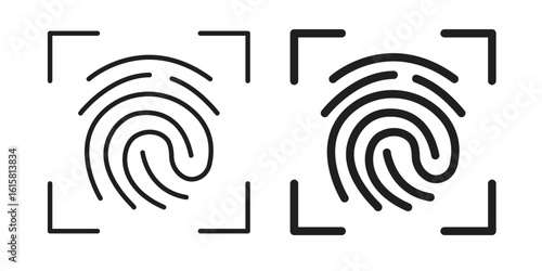 Fingerprint icon graphic doodle, sketch, outline drawing Vector illustration