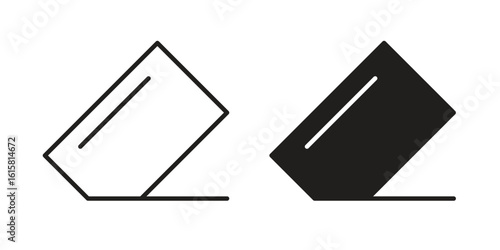Eraser icon graphic doodle, sketch, outline drawing Vector illustration
