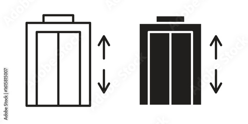 Elevator icon graphic doodle, sketch, outline drawing Vector illustration