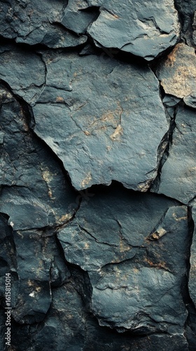 Dark Rock Texture with Crevices Detail for Geological Background