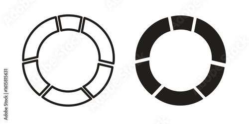 Donut chart icon graphic doodle, sketch, outline drawing Vector illustration