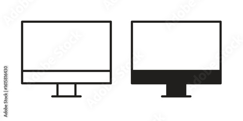 Desktop icon graphic doodle, sketch, outline drawing Vector illustration