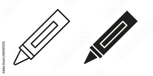 Crayon icon graphic doodle, sketch, outline drawing Vector illustration