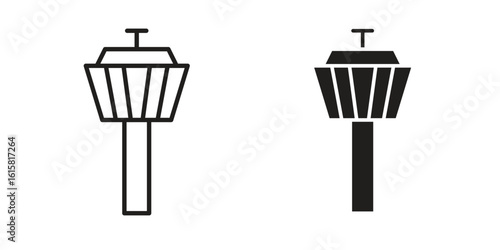 Control Tower icon graphic doodle, sketch, outline drawing Vector illustration