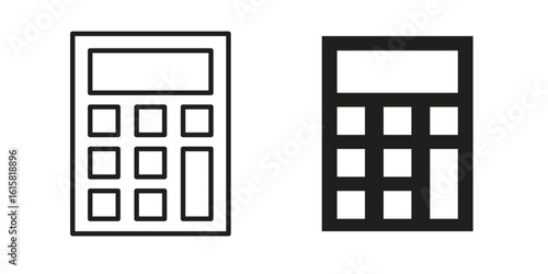 Calculator icon graphic doodle, sketch, outline drawing Vector illustration