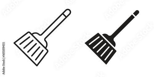 Broom icon graphic doodle, sketch, outline drawing Vector illustration