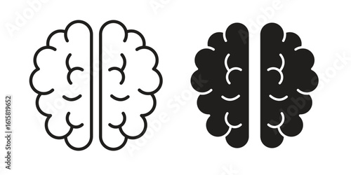 Brain icon graphic doodle, sketch, outline drawing Vector illustration