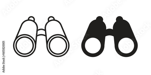 Binoculars icon graphic doodle, sketch, outline drawing Vector illustration