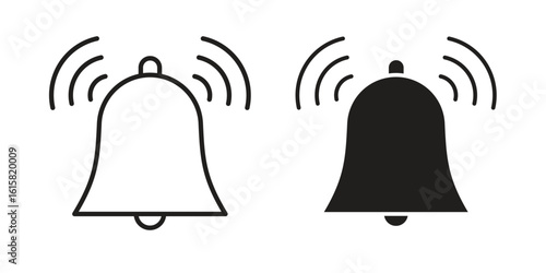 Bell icon graphic doodle, sketch, outline drawing Vector illustration