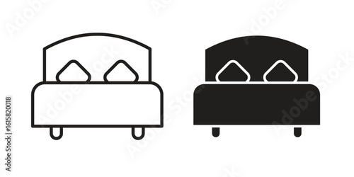 Bed icon graphic doodle, sketch, outline drawing Vector illustration