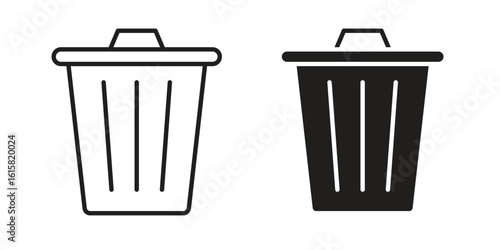 Bin icon graphic doodle, sketch, outline drawing Vector illustration