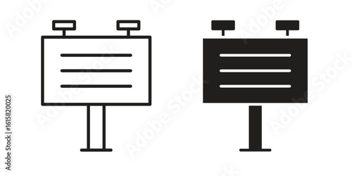 Billboard icon graphic doodle, sketch, outline drawing Vector illustration