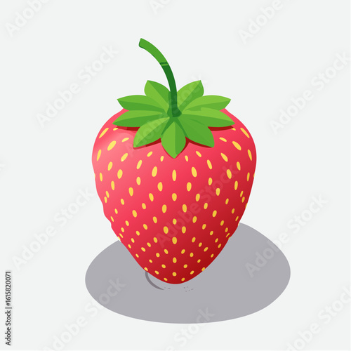 Captivating strawberry illustration showcasing vibrant colors and exquisite detail in digital design