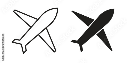 Airplane icon graphic doodle, sketch, outline drawing Vector illustration