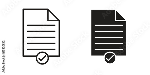 Accept document icon graphic doodle, sketch, outline drawing Vector illustration