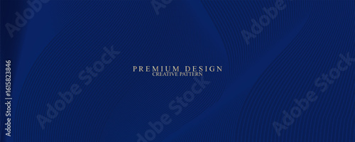 Premium background design with diagonal dark blue line pattern. Vector horizontal template for digital lux business banner, contemporary formal invitation, luxury voucher, prestigious gift certificate