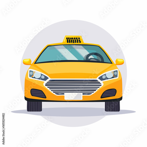 Vibrant Yellow Taxi Cab Vector Illustration Showcasing Modern Design and Urban Transportation
