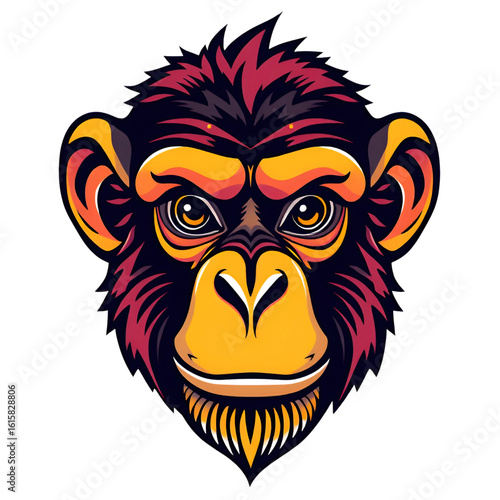 Wallpaper Mural Monkey head logo, multi-colored to make it more visible and attractive, close-up, transparent background Torontodigital.ca