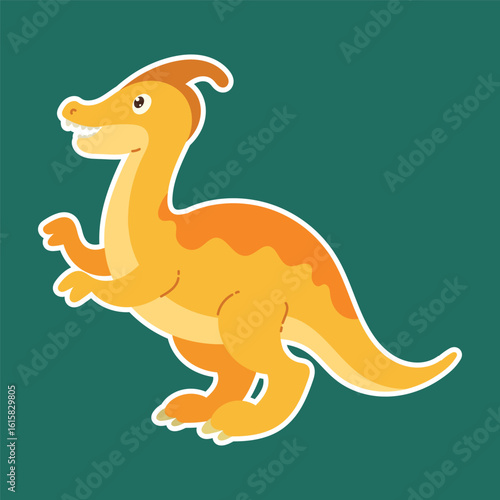 cute illustration of corythosaurus