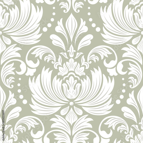 Damask modern seamless pattern element. Vintage classical old fashioned damask ornament, seamless texture for wallpapers, textile.