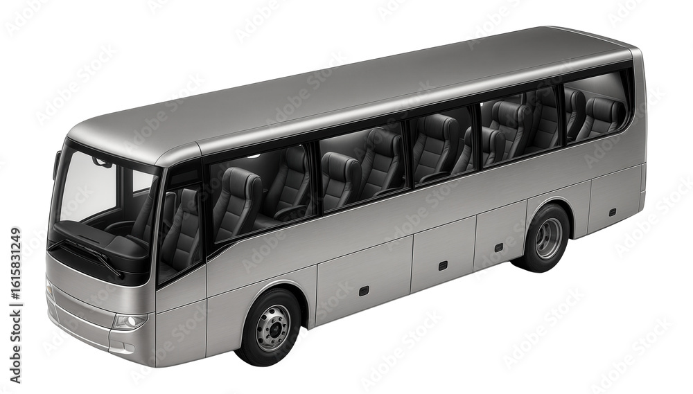 Long-distance coach with reclining seats and overhead reading lights Long-distance coach with reclining seats and overhead reading lights