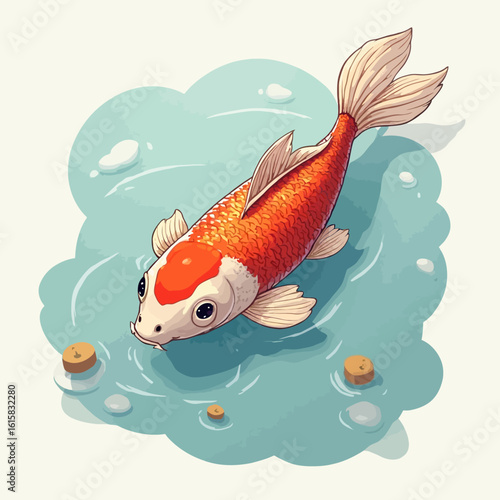 Very beautiful and cute Koi fish design	

