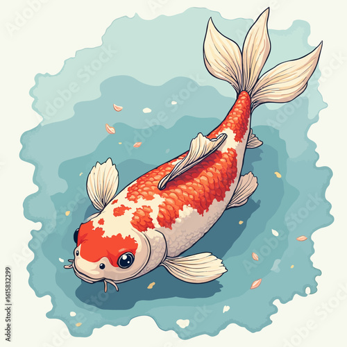 Very beautiful and cute Koi fish design	
