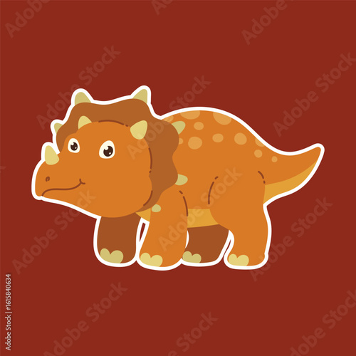 cute illustration of triceratops