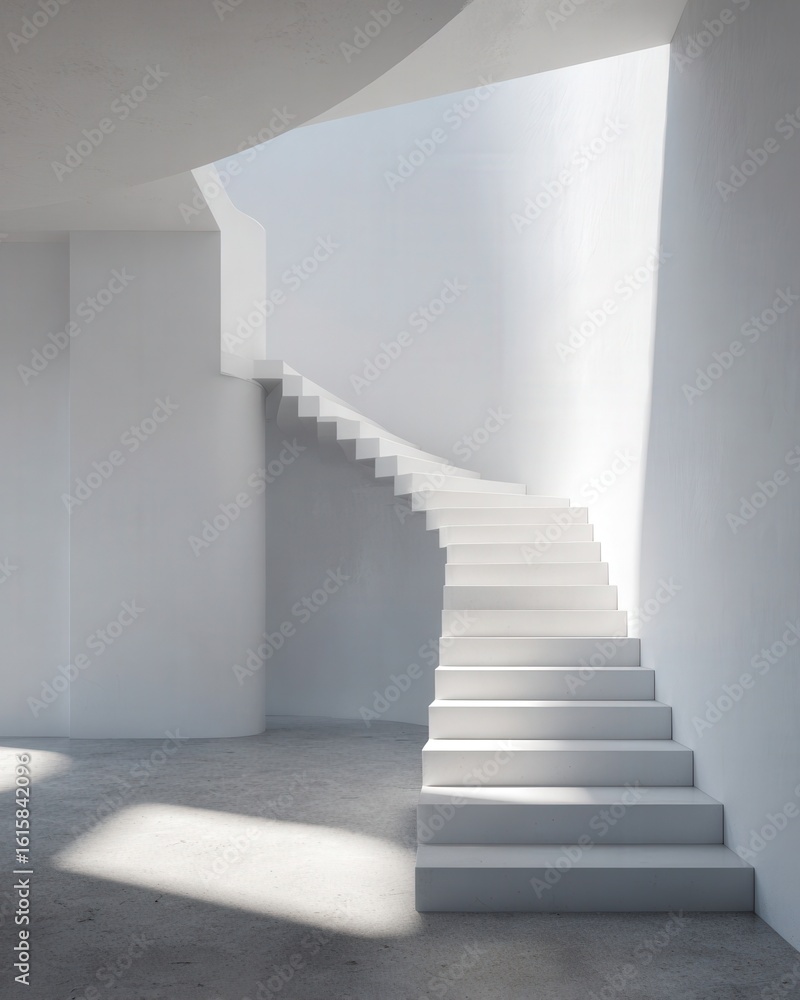 Obraz premium White modern staircase design