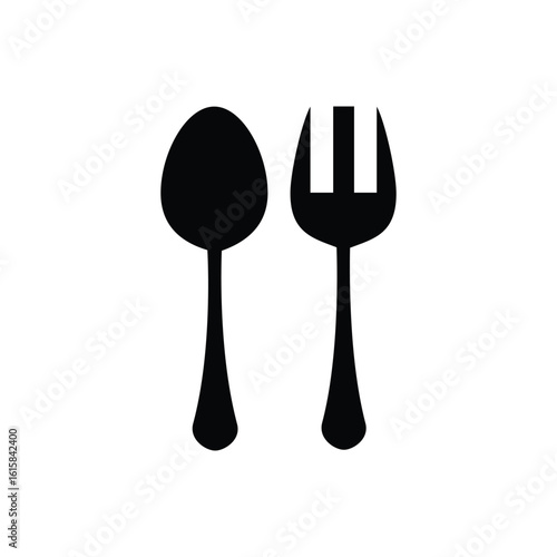 Spoon fork icon. Simple vector sign.