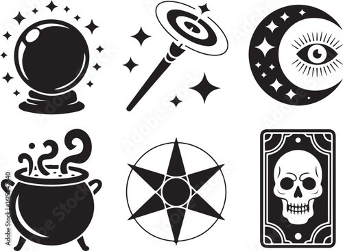 Witchcraft and Wizardry Vector Elements

