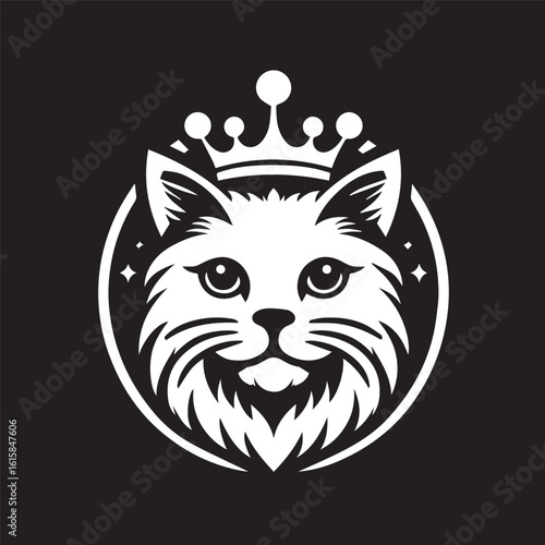vector logo of a cat wearing a crown