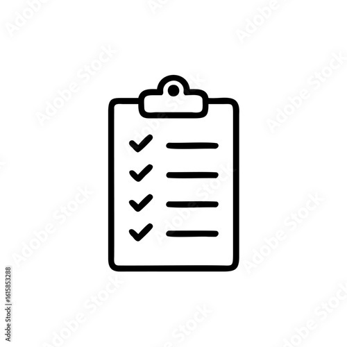 Icon a clipboard with a checklist checkmarks task