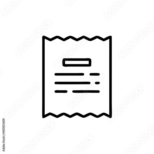 Icon a payslip with text lines receipt document
