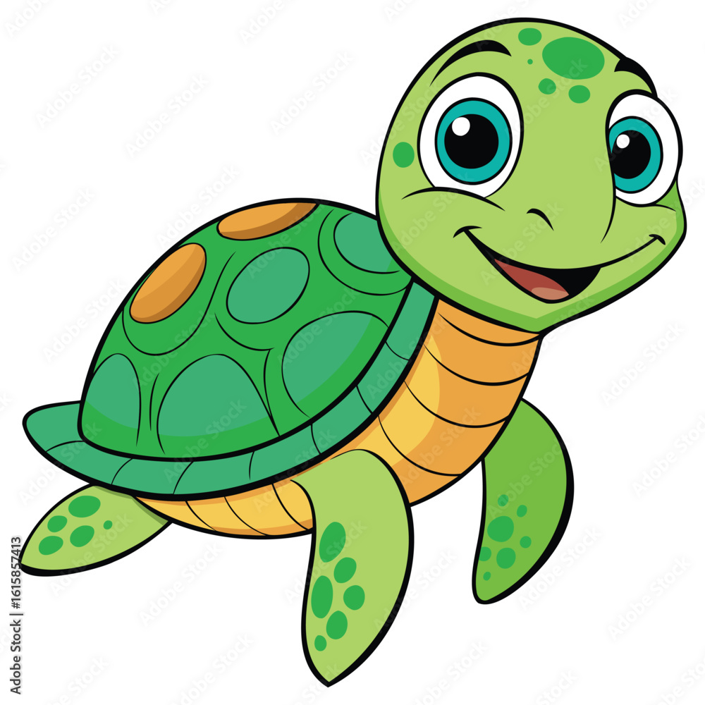 Fototapeta premium Cute Cartoon Turtle Graphics