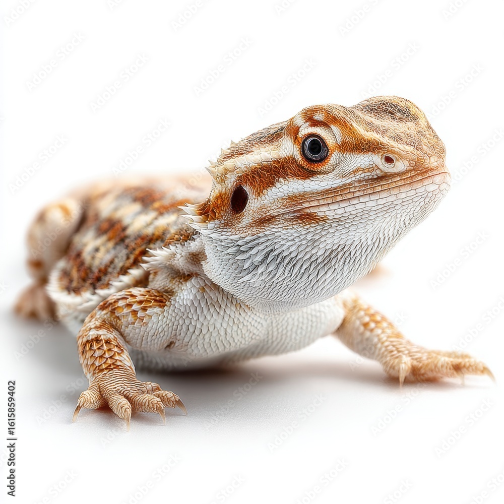 Obraz premium Bearded Dragon isolated on white background. Close-up portrait.