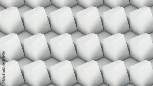 Wallpaper Mural White 3D cubes arranged in seamless geometric pattern. Minimalist abstract background for modern design, technology, and architecture concepts Torontodigital.ca