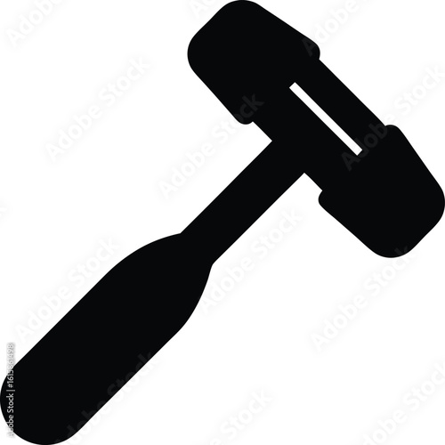 Neurology tool for reflex testing a silhouette of a neurological hammer used by doctors to assess reflexes and nerve response healthcare concept