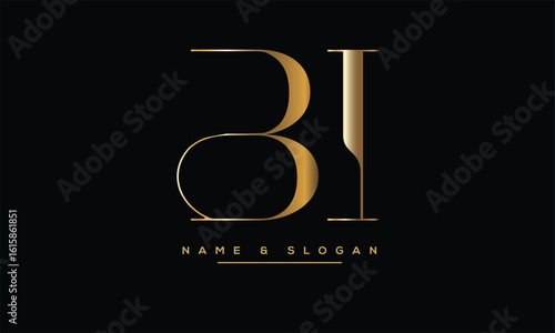 BI, IB, B, I Abstract Letters Logo Monogram