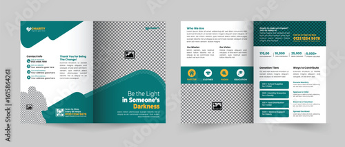 Charity Foundation NGO Bifold Brochure Design Template