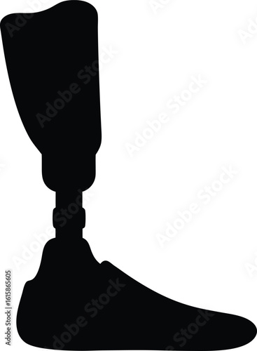 Prosthetic Leg Silhouette Representing Accessibility and Inclusivity for People with Disabilities and the Importance of Medical Advancements in Modern Technology
